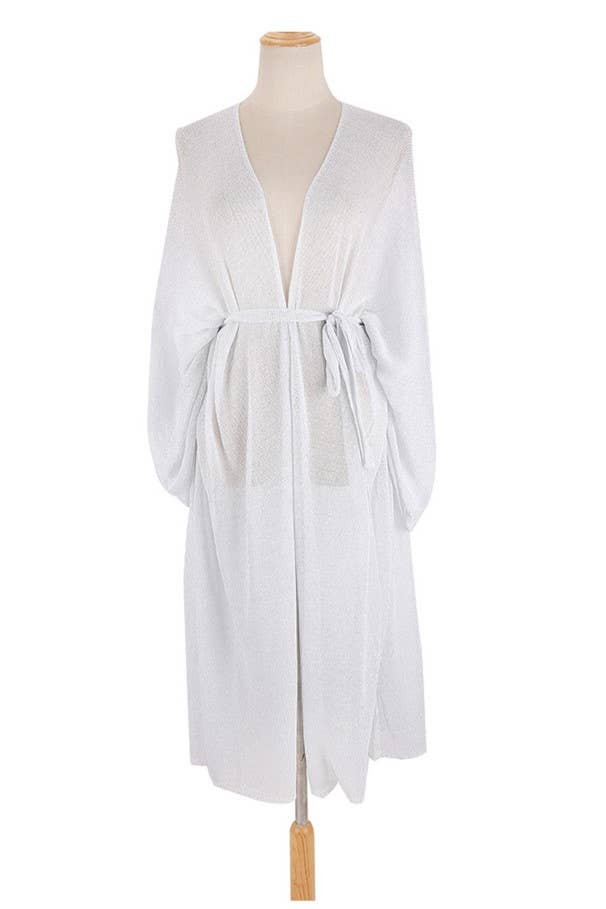 Rosa Clothing - Wholesale Swim Cover Up - Women's - Rose Gold Sparkle Sheer Kimono Beach Bikini CoverUp Robe11
