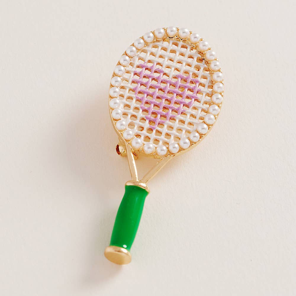 Sensibling Corp. – wholesale Brooch – Rhinestone Rainbow Tennis Racket Pin Brooch3