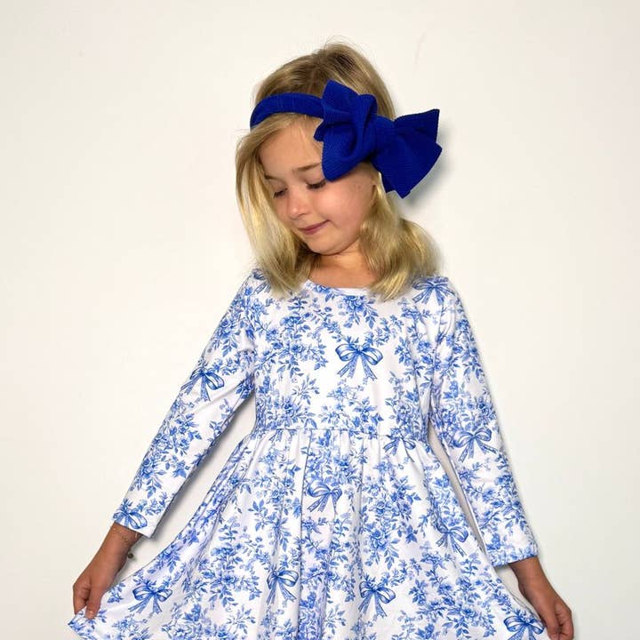 Blue Chinoiserie Girls Dress for wholesale by Clover Cottage