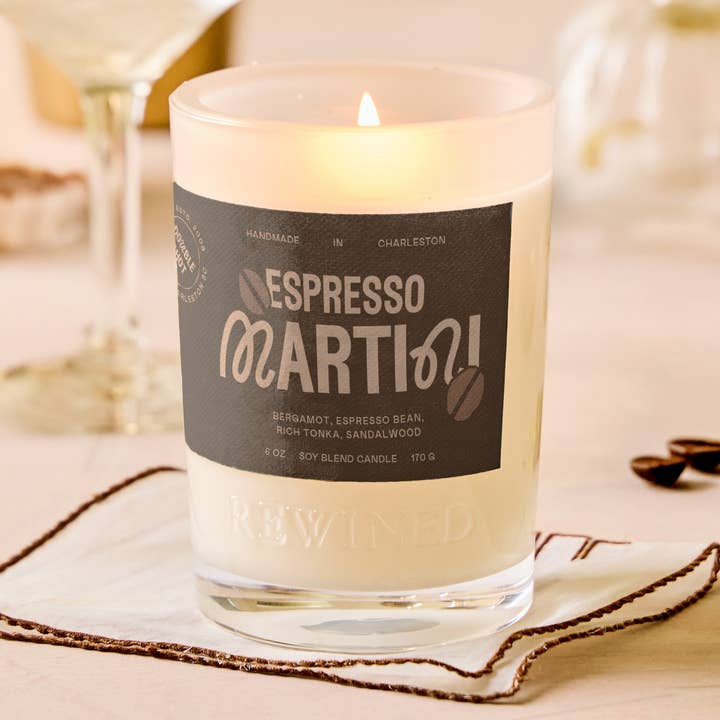 Rewined Espresso Martini 6 oz Candle for wholesale by Rewined
