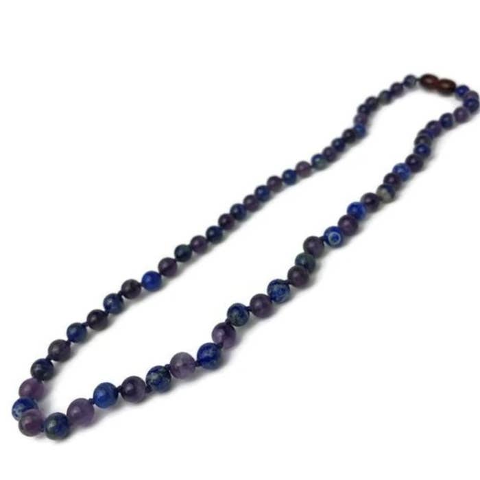Baltic Essentials - Wholesale Beaded/Pearl Necklace - ADHD Focus Anger Amethyst Lapis Lazuli