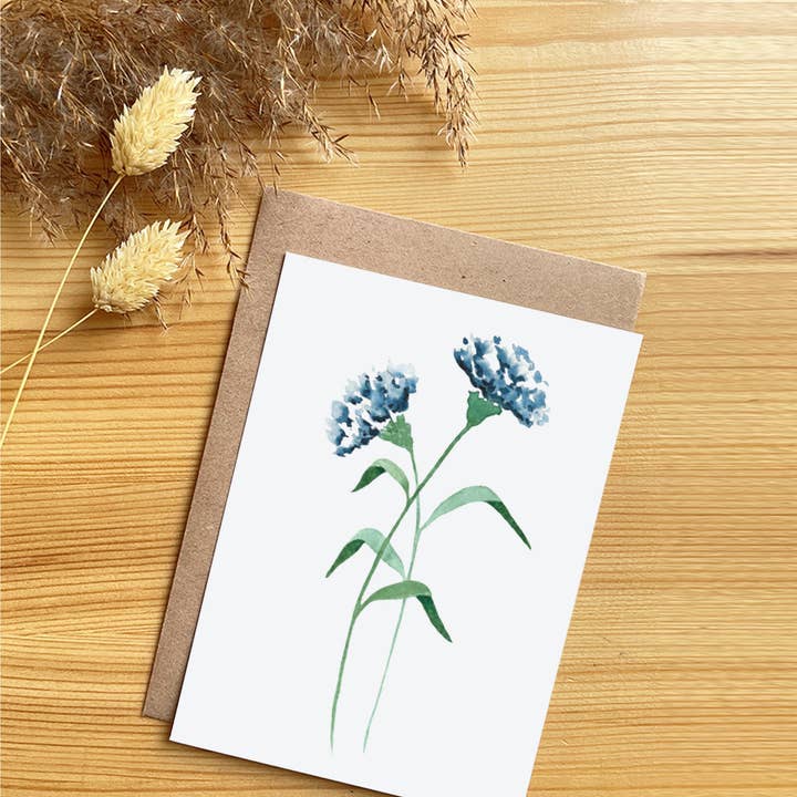 LoeLoe Creations - Venta al por mayor Tarjetas de felicitación - Clavel azul