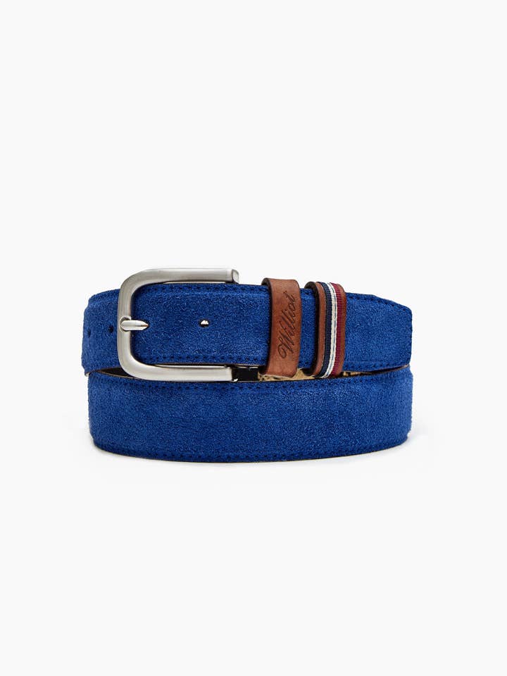 Ceinture en croûte de cuir bleue pour la vente par williot