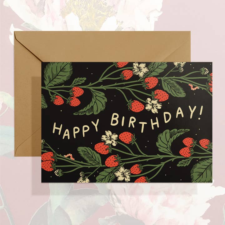 Stay Home Club - Wholesale Birthday Card - Happy Birthday (Strawberries) Card | Birthday Card