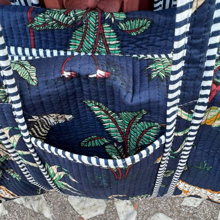 Bhawana Handicrafts – Saco de viagem - Mulher por atacado – Mala de viagem com estampa selva sacos de noite grandes sacos acolchoados 2