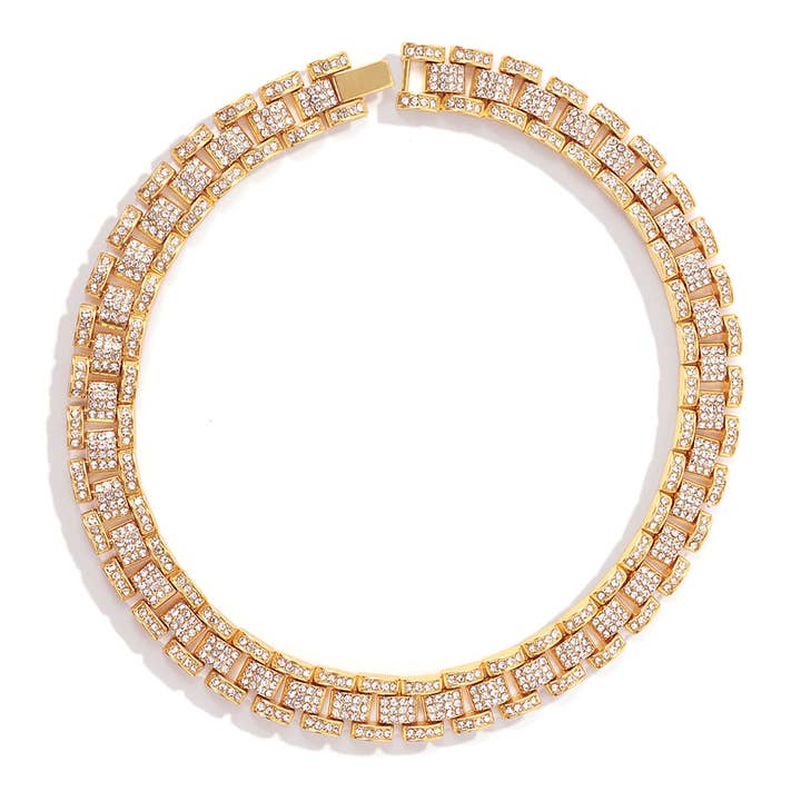 15mm Gold Plated Link Necklace for wholesale by EMESLY