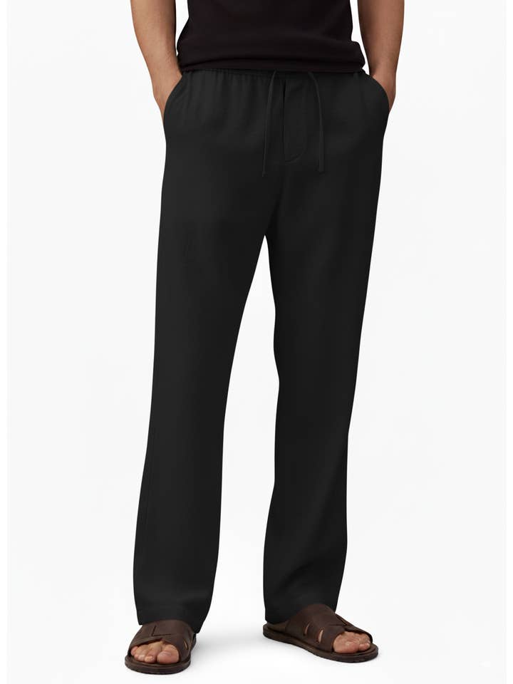 HB BLACK Hawks Bay Men's Linen blend pant (Black) for wholesale on Faire