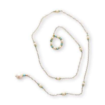 Cirkel van parels en turq voor wholesale door Debra Fabian JEWELRY DESIGN