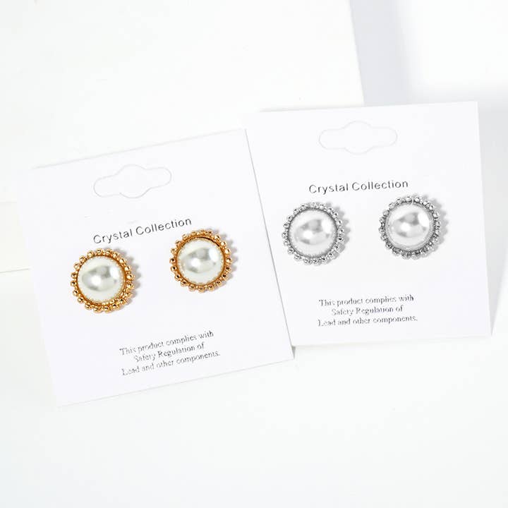 Wona Trading, Inc. - Wholesale Stud/Post Earrings - Pearl Stud Earrings