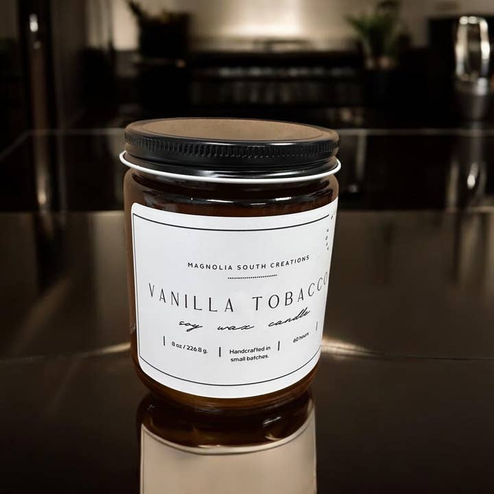 Magnolia South Creations - Wholesale Jar/Filled Candle - Custom Candle with Custom Labels For Shops/Corp Gifting 8oz