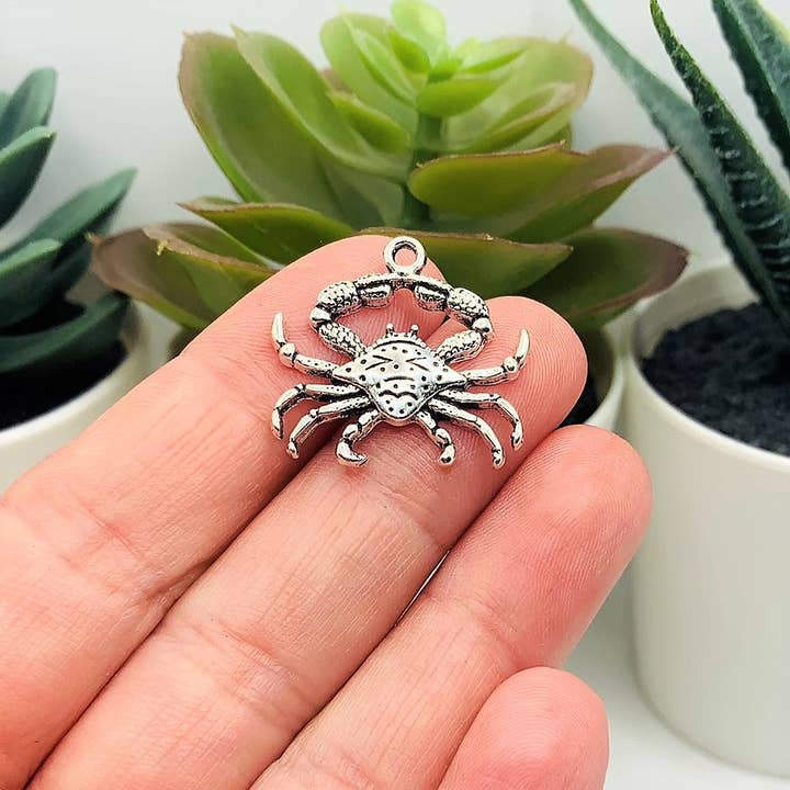 Guerrilla Charm - Wholesale Individual Charm/Pendant - Silver Maryland Crab Charms, 23x22mm1