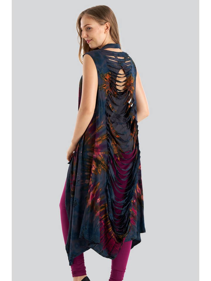 Kathmandu Imports - Vente Veste sans manches – femme - Veste longue coupée au rasoir (TH-1446)1