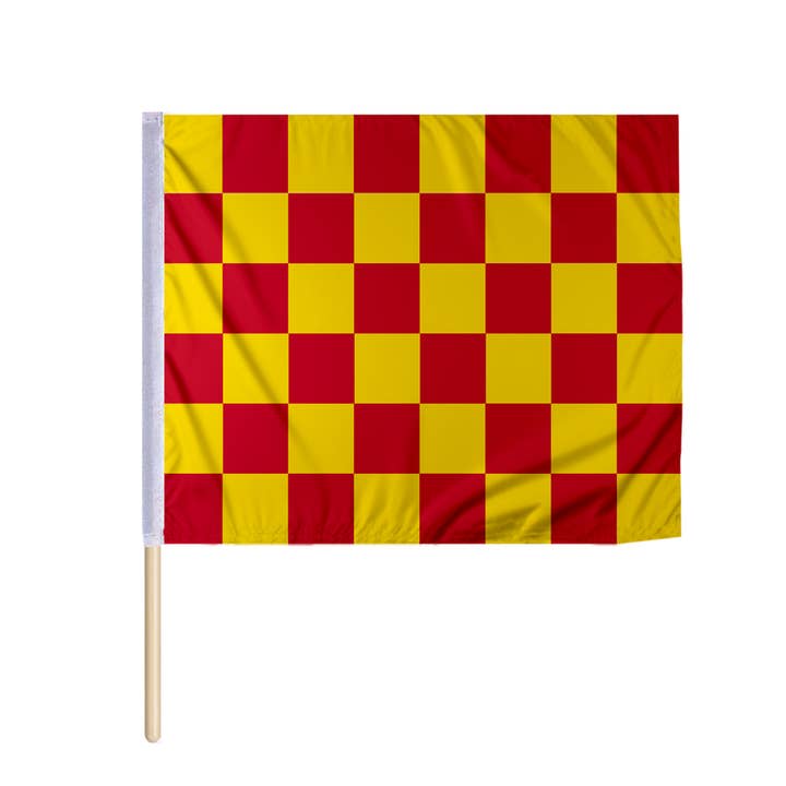 AGAS Red Yellow Checkered Nylon Racing Flag 30x30 inch for wholesale by AGAS MFG INC