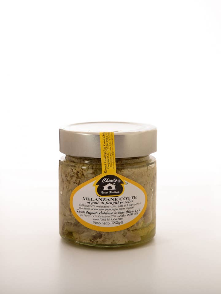 Melanzane cotte al paté di Funghi Porcini per la vendita all'ingrosso da parte di Funghi Chiodo