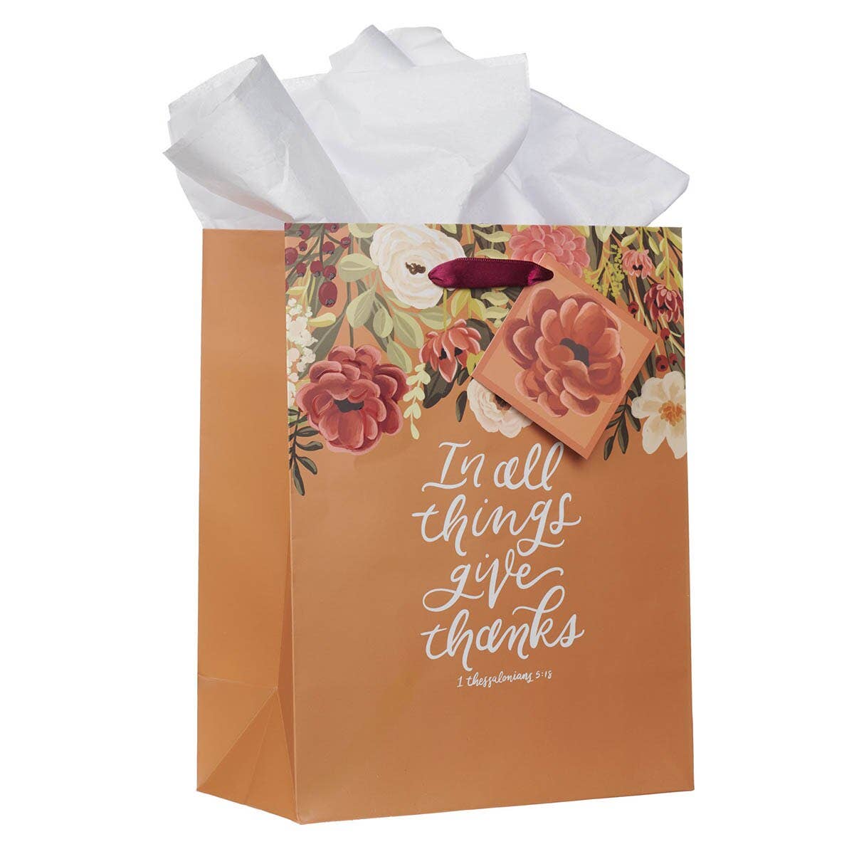 Christian Art Gifts - Wholesale Gift Bag - Gift Bag MD In All Things Give Thanks 1 Thes. 5:181