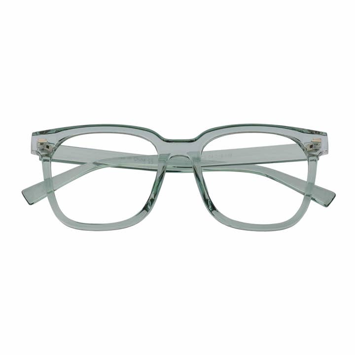 NEWPORT - Oversize Large Modern Square Glasses Clear Green Clear Lens for wholesale by Morspecs