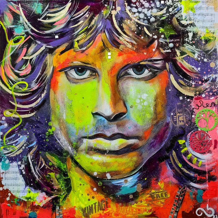 Impression d'art de Jim Morrison par Andrea Bernal pour la vente par Robert Allen
