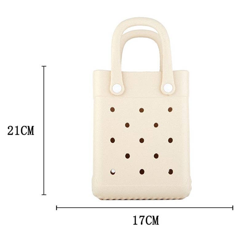 Auraquise - Wholesale Beach Bag - EVA Small Square Beach Bag with Hole Design Handheld Tote4