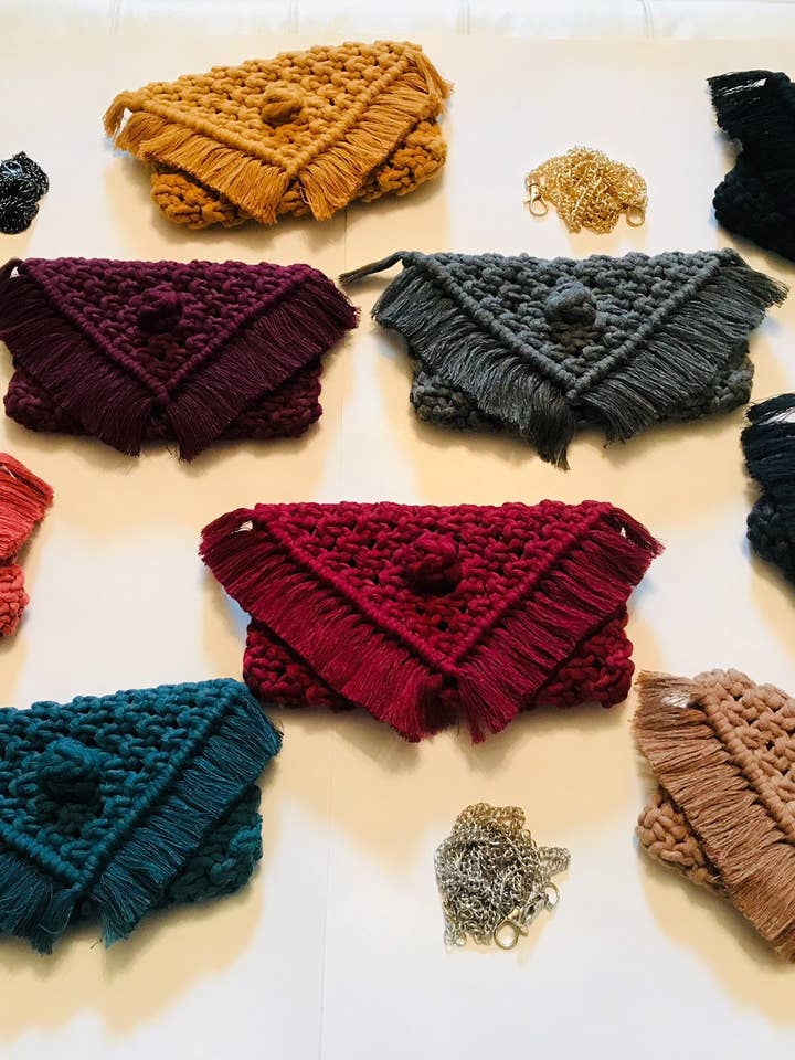 Clearance - Macrame Clutch Purse for wholesale by Maple + Love