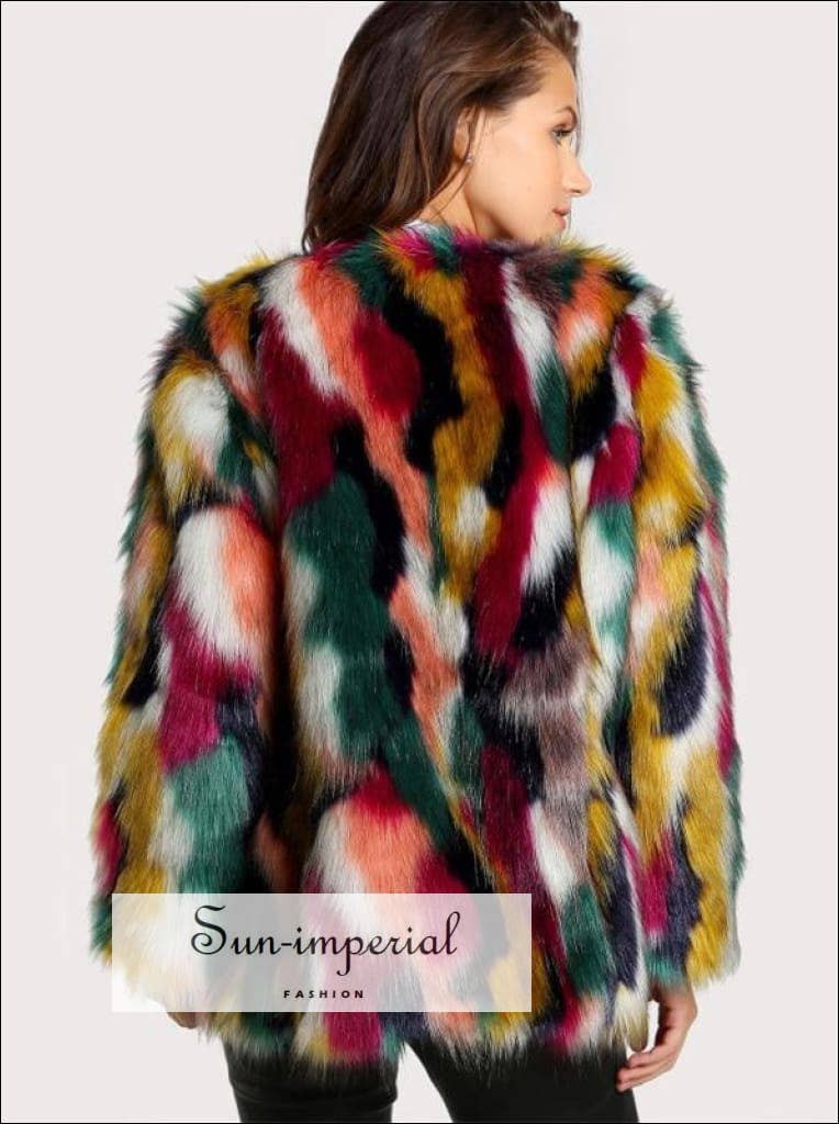 Sun Imperial - Wholesale Fur/Faux Fur Coat - Women's - Sun-imperial - Colorful Faux Fur Coat2