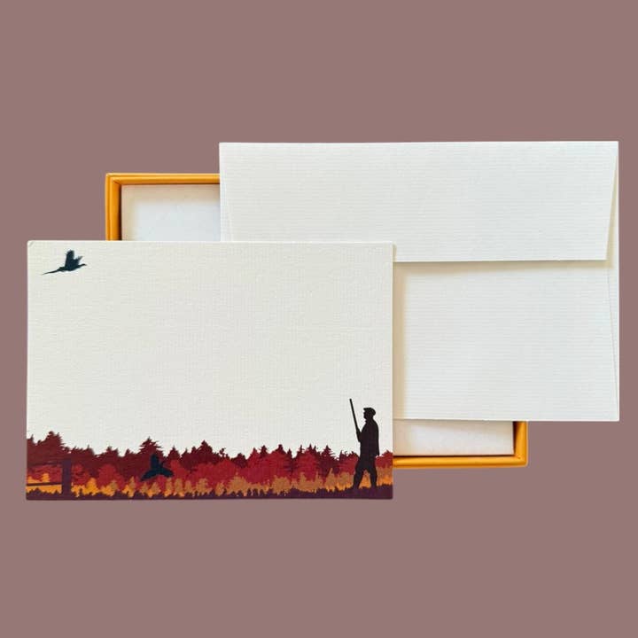 Juego de Tarjetas de Notas de Otoño con Sobres Verjurados para venta al por mayor de Mustard & Gray Ltd