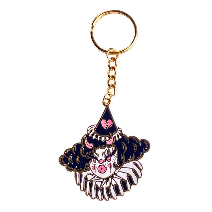 Goth Bimbo de Clown Gouden Sleutelhanger voor wholesale door Creepy Gals
