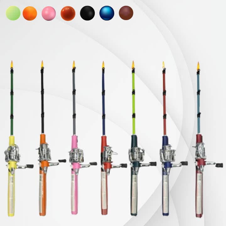 John Gibson Enterprises, Inc. - Wholesale Lighter - Open Face Fishing Pole BBQ Lighter-Multicolor