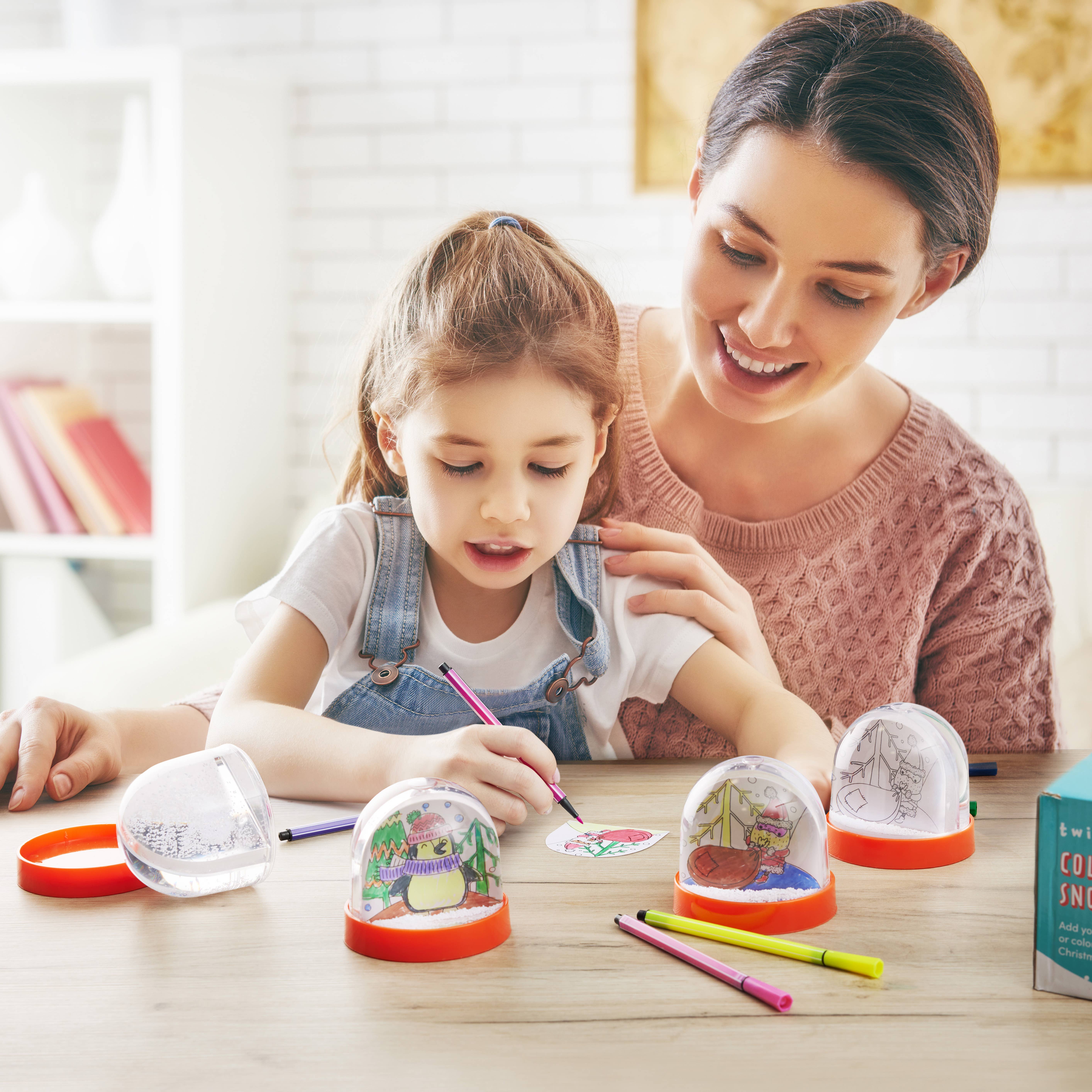 The Twiddlers - Vendita all'ingrosso Kit per lavoretti fai da te - Bambini - Kit Fai da Te Palle di Neve di Natale5