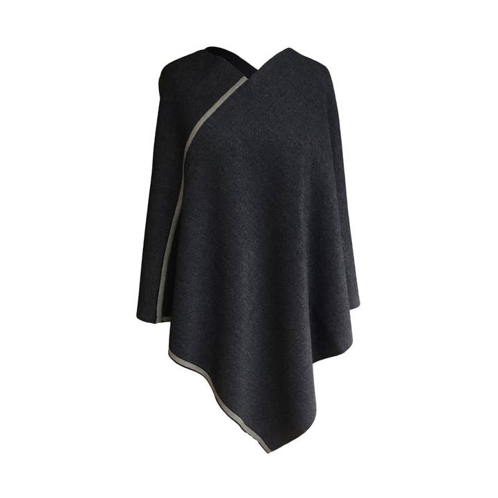 TriangelPoncho vendbar tynd - kul/grå for engroshandel hos austriandesign.at