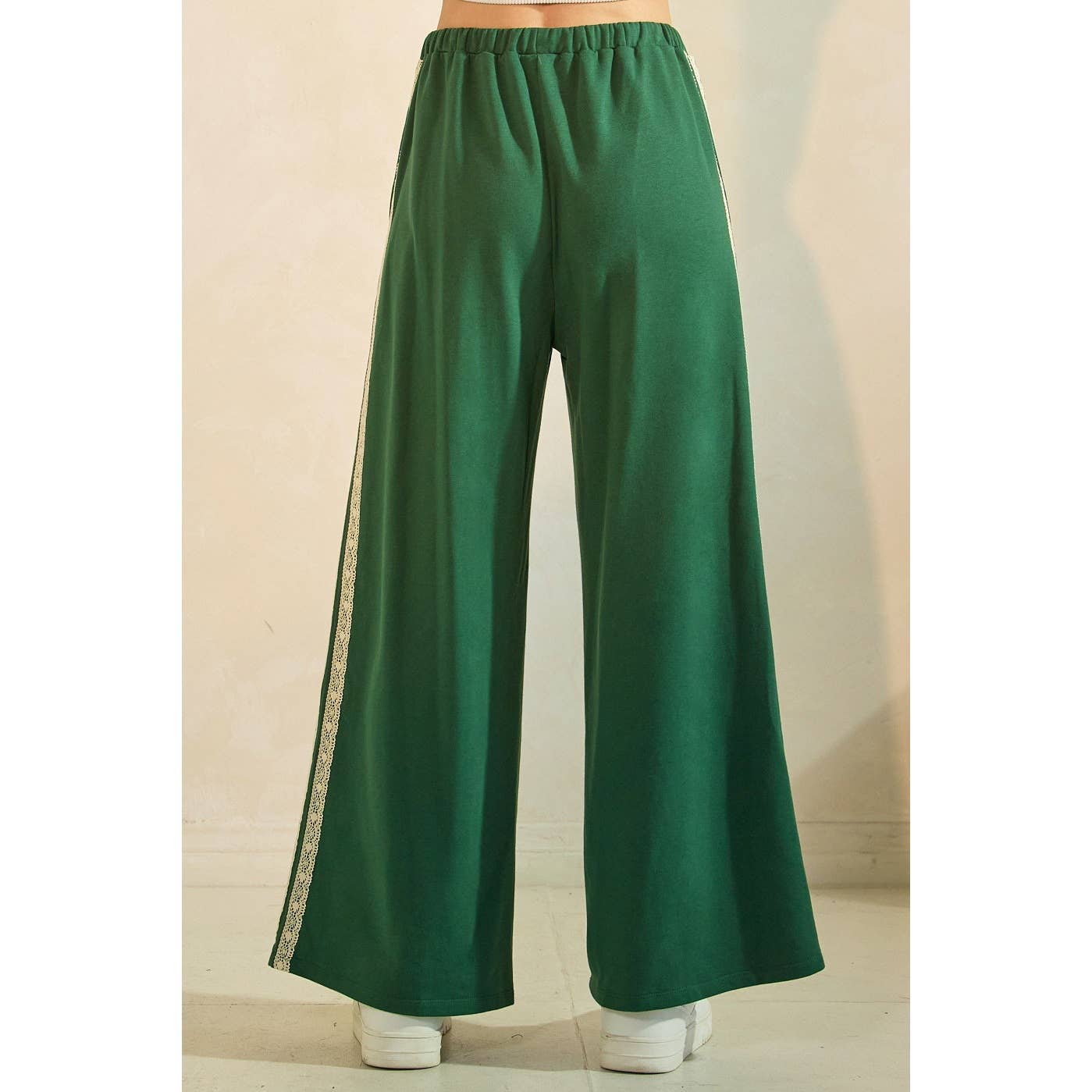 mittoshop - Wholesale Pants - Women's - LACE STRIPED ELASTIC WAIST TERRY SWEATPANTS12