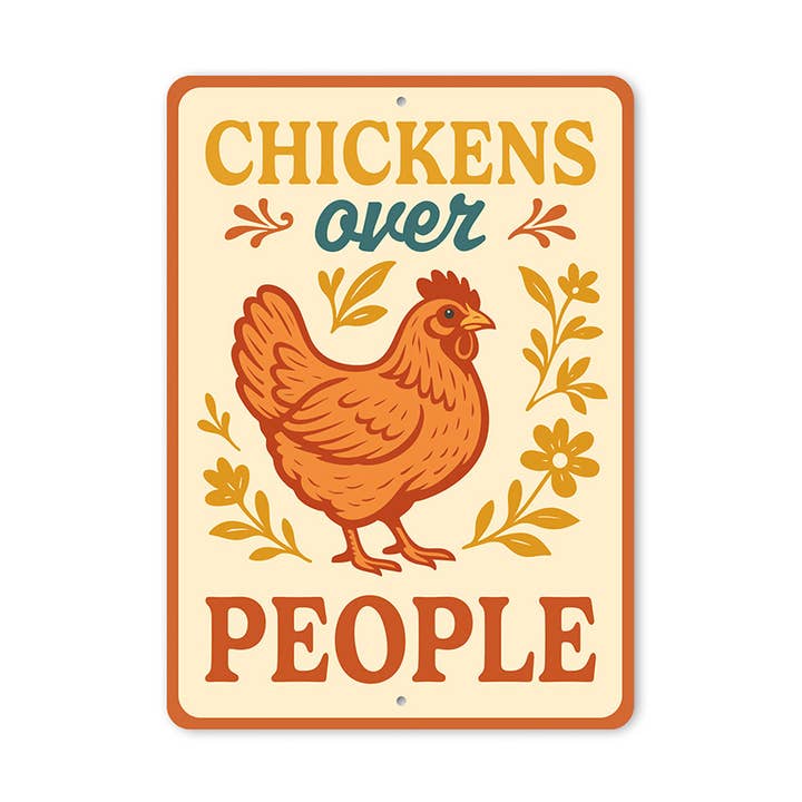 Sarcastic Chicken Coop Sign Chickens Prefer Space Metal Art for wholesale by Lizton Sign Shop, Inc