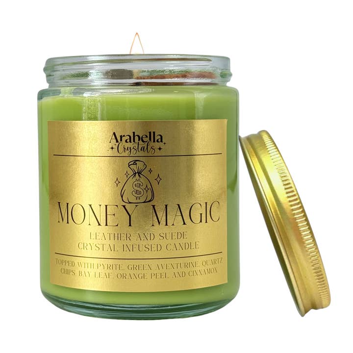 Arabella Crystals - Vente Bougie en bocal - Bougie de rituel magique d'argent1