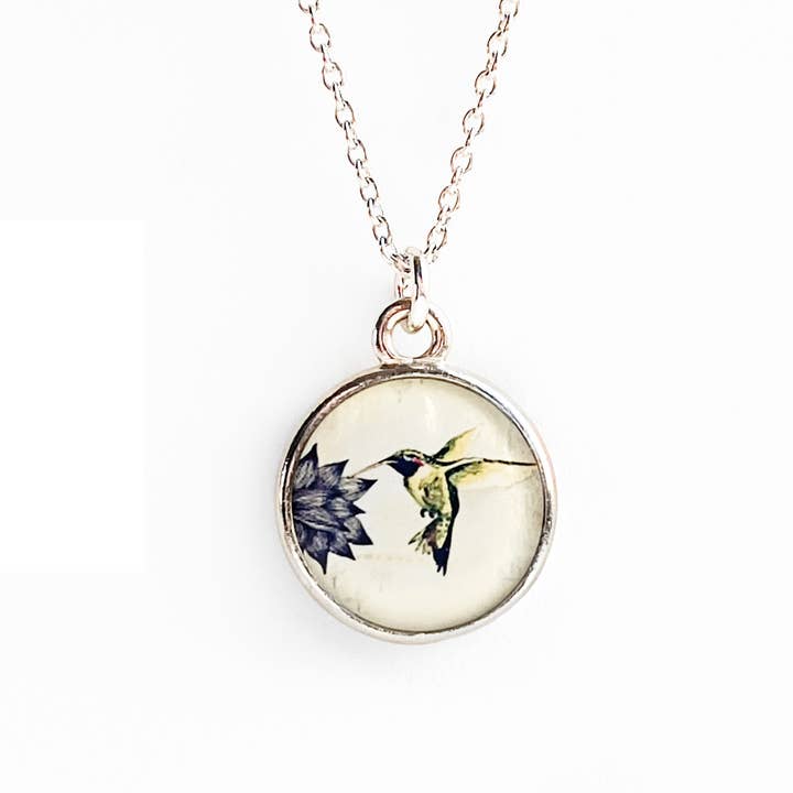 Hummingbird Silver Necklace for wholesale by Seed and Sky