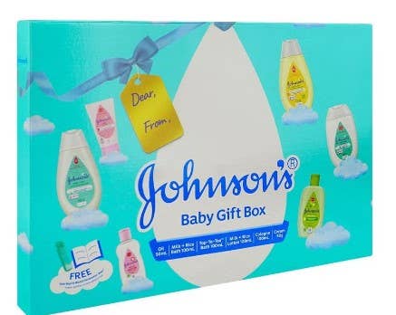 EcoQuality - Wholesale Bath & Body Set - Baby - Johnson’s Baby Gift Box, 6-Piece