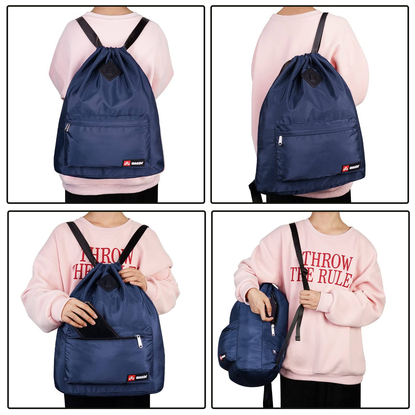 wandf - Wholesale Backpack - Unisex - WF6030 Sport Drawstring Backpack With Shoe Compartment29