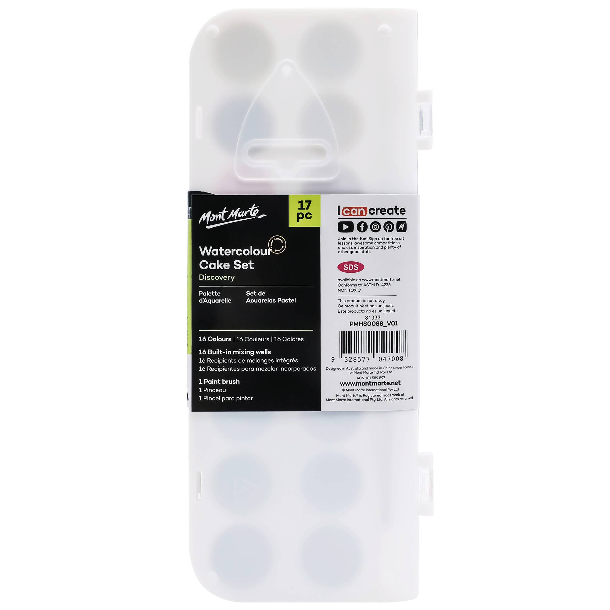 Mont Marte Usa, Inc. - Wholesale Watercolor Paint - Watercolor Cake Set Discovery 17pc1