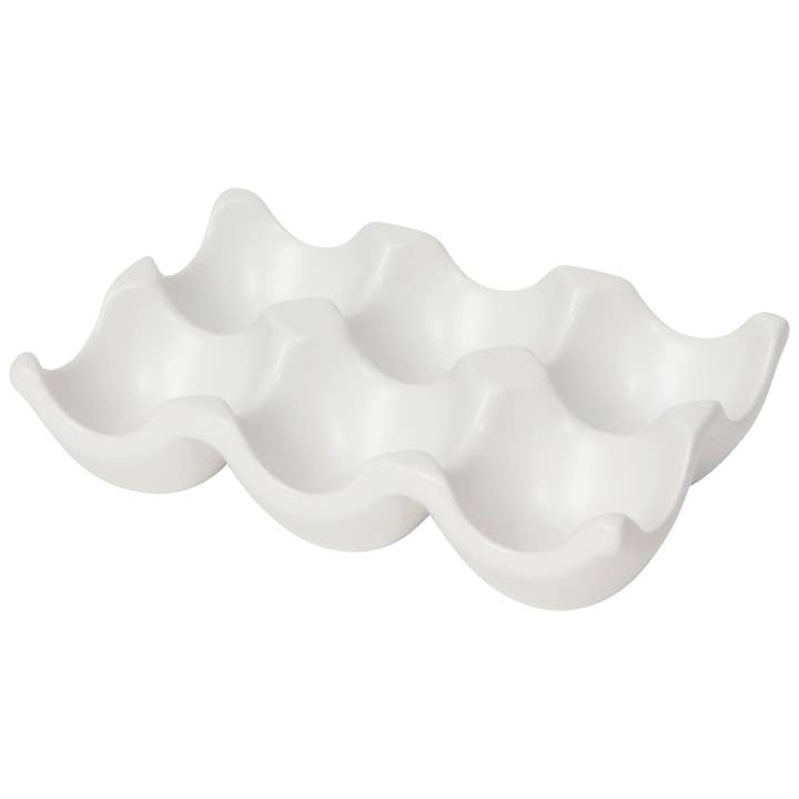 Now Designs by Danica - Wholesale Egg Cup/Holder - Matte White Ceramic Egg Crate