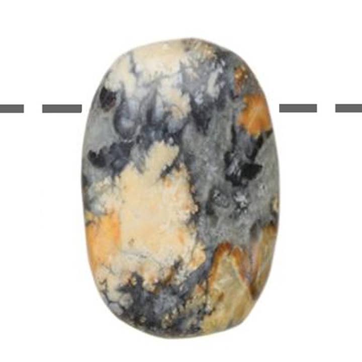 Maligano Jasper Pendant Indonesia A (holed stone) + cord for wholesale by La Boîte à Cailloux