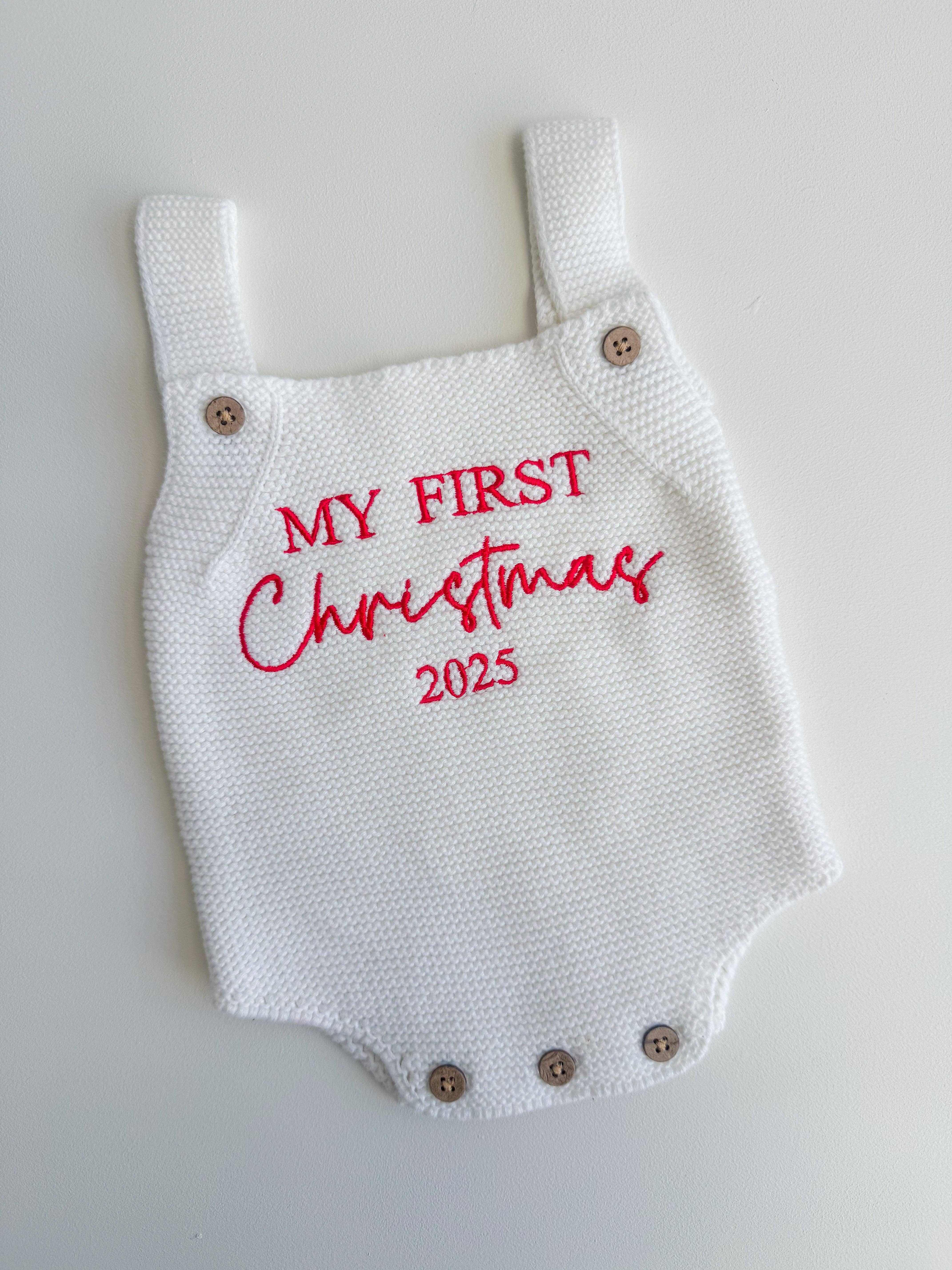 Petite + Co - Wholesale Jumpsuit - Baby - CLASSIC ROMPER | MILK - MY FIRST CHRISTMAS 20253