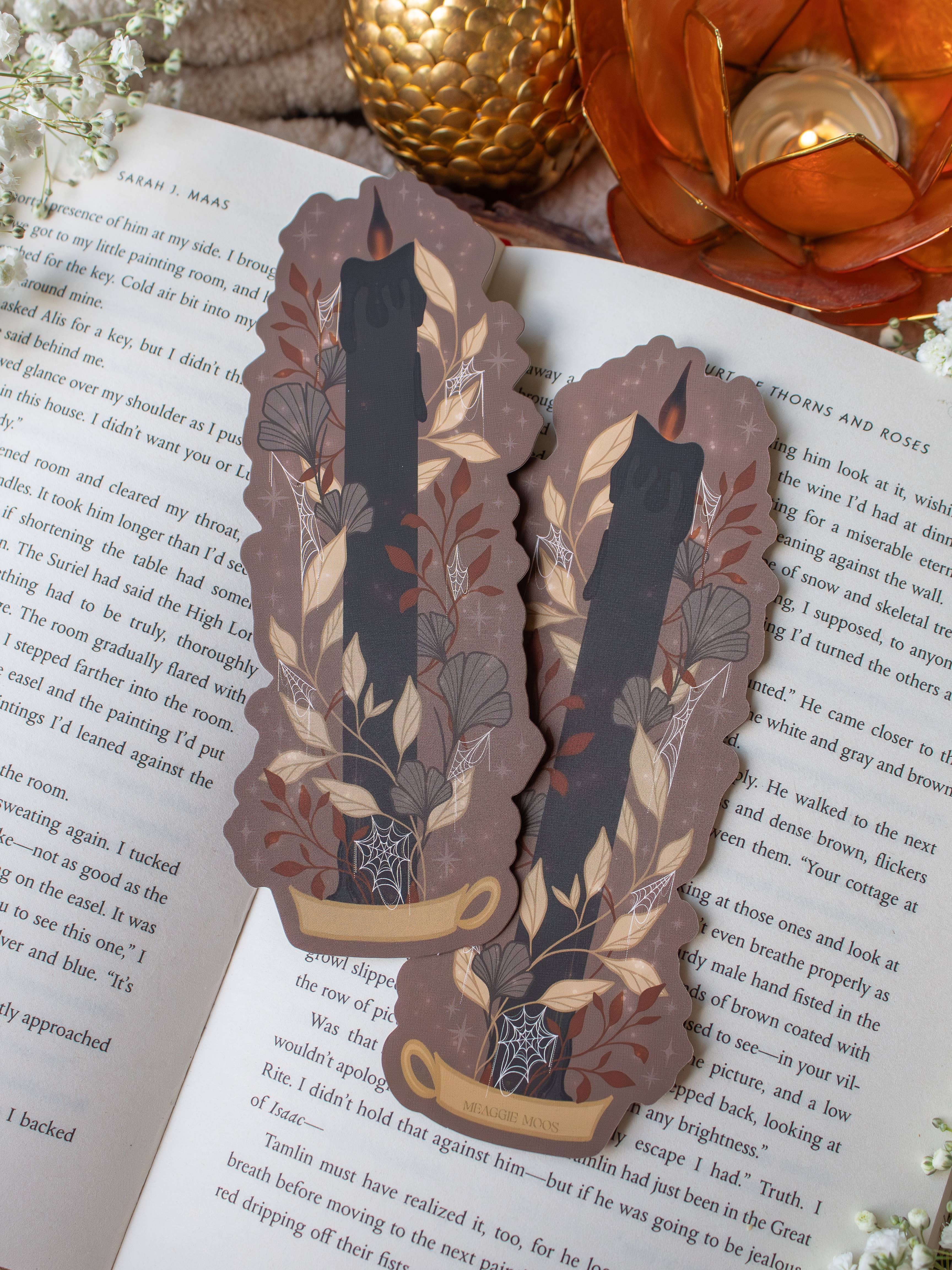 Meaggie Moos - Wholesale Bookmark - Black Flame Candle Halloween Die-Cut Bookmark2