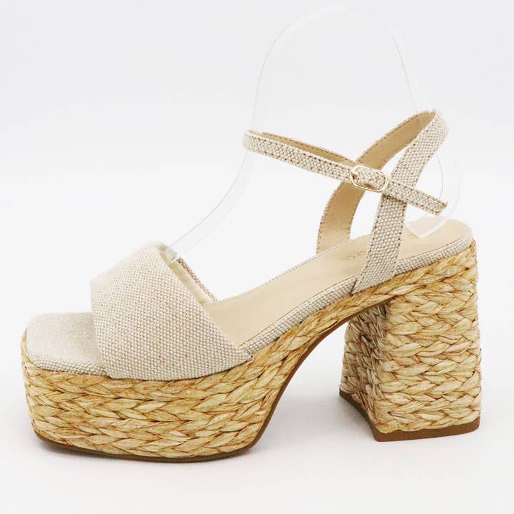 Bamboo BELISE-03 Women Braided Rope Wedge Ankle Strap Sandals-12 Pairs Pack-24.25/Pair for wholesale by Mars Sky Shoes Wholesale