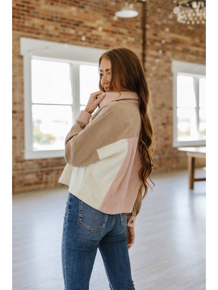 Liam & Company - Wholesale Jacket - Women's - Aileen Color Block Corduroy Jacket | S-XL