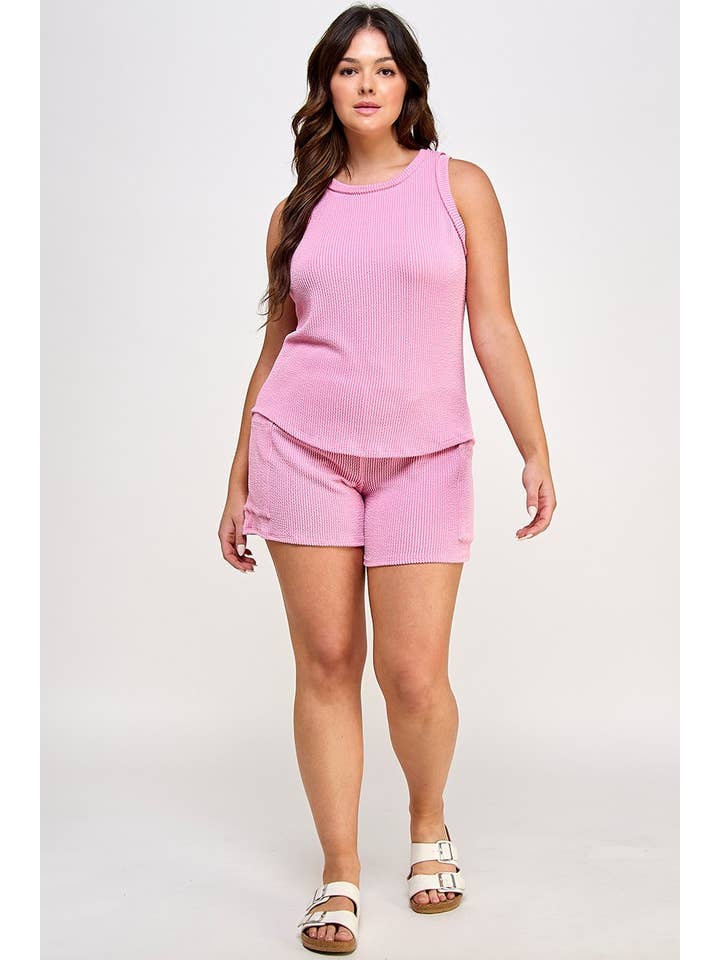 Haute Fox Plus Size & Contemporary - Wholesale Shorts - Women's - Plus Size Ribbed Cargo Shorts with Pockets JK18700-P1