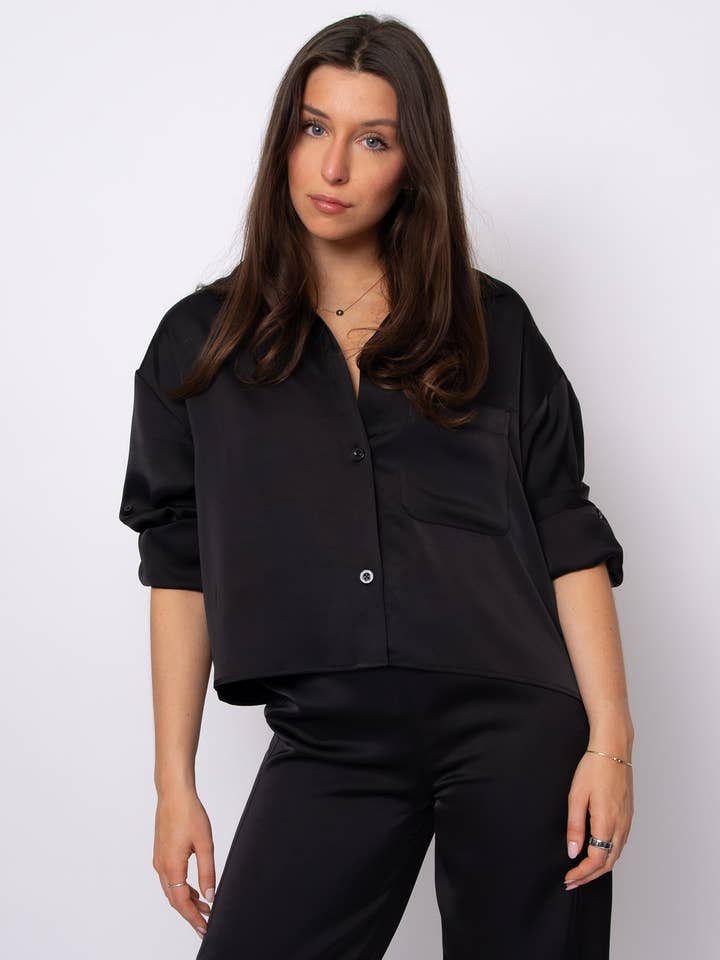 KERWIN CROP LS SHIRT-77W132S for wholesale by RD Style