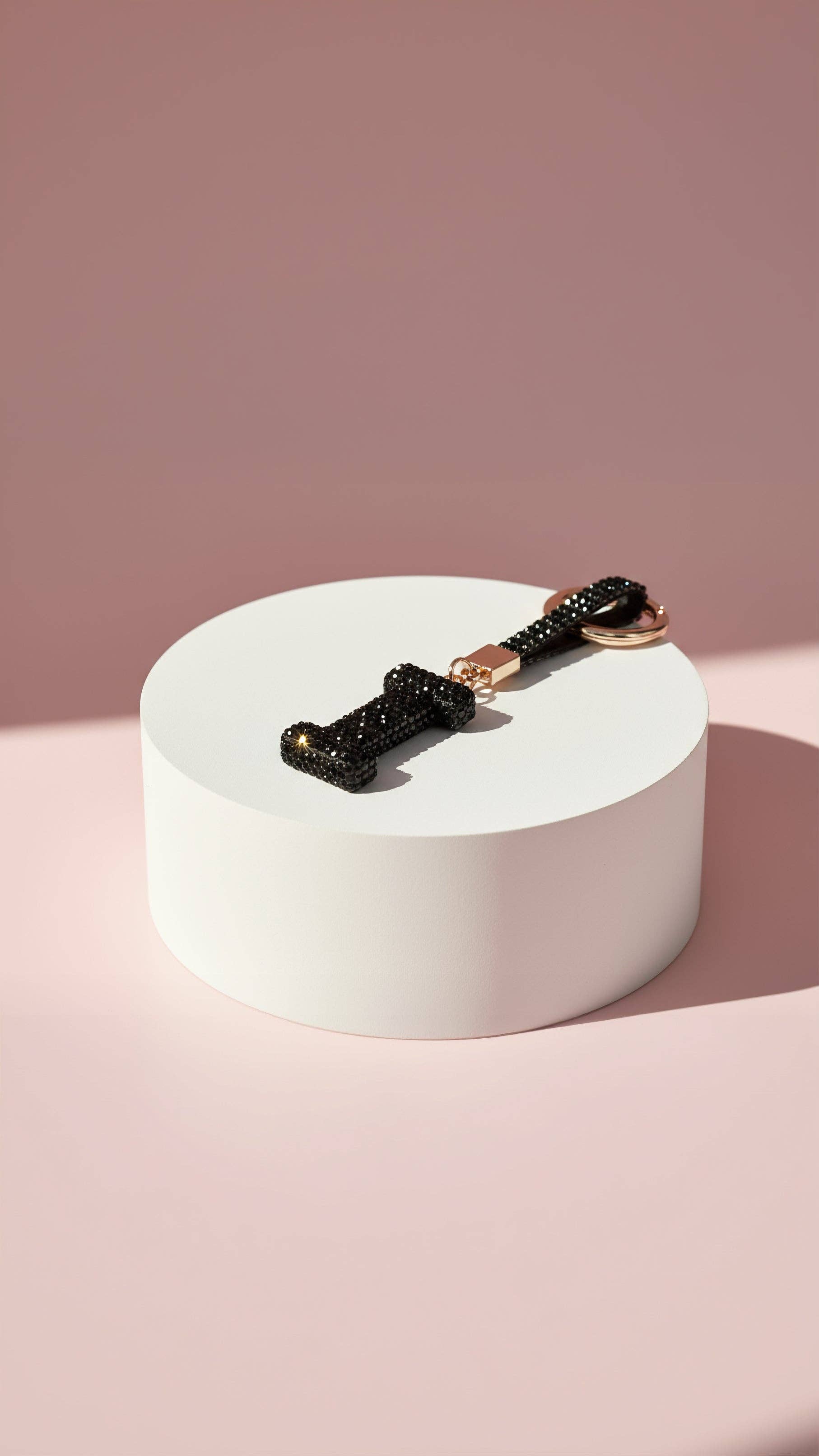 Nero Portachiavi e Ciondolo per Borsa con Lettera Iniziale in Cristallo Nero in vendita all'ingrosso su Faire2