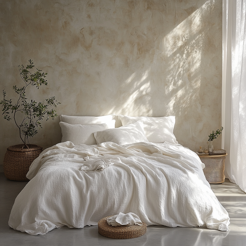 Q VITA - Wholesale Bedding Set - Muslin Cotton Duvet Cover Set (3PCS) - Beige5