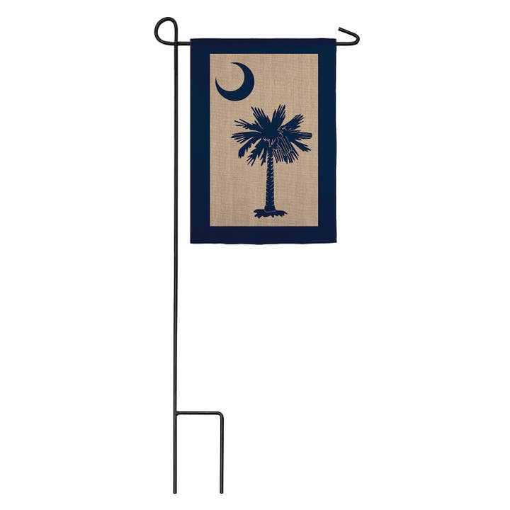 South Carolina Palmetto Garden Burlap Flag for wholesale by Evergreen Enterprises