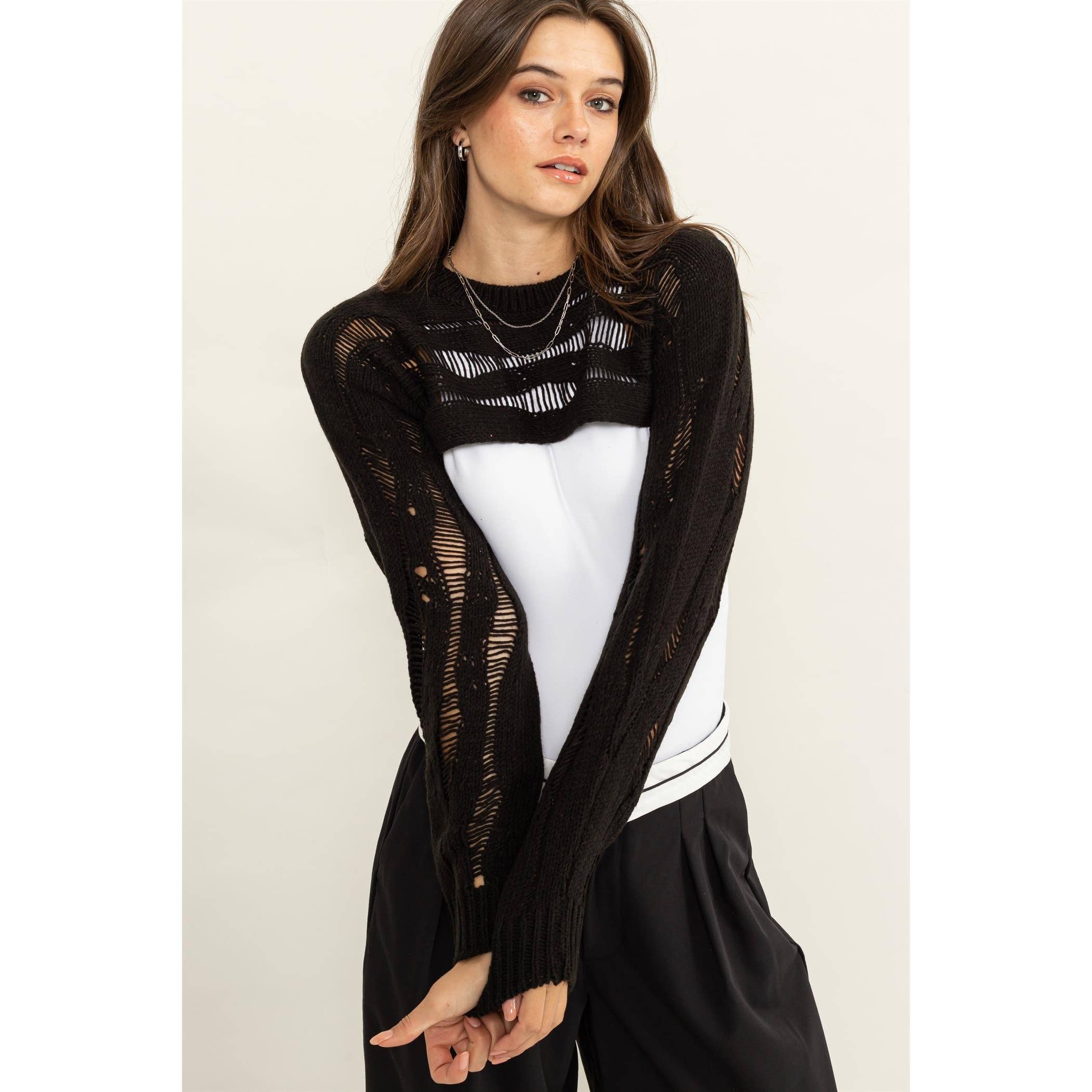HYFVE - Wholesale Knit Sweater - Women's - Open Knit Shrug Sweater2