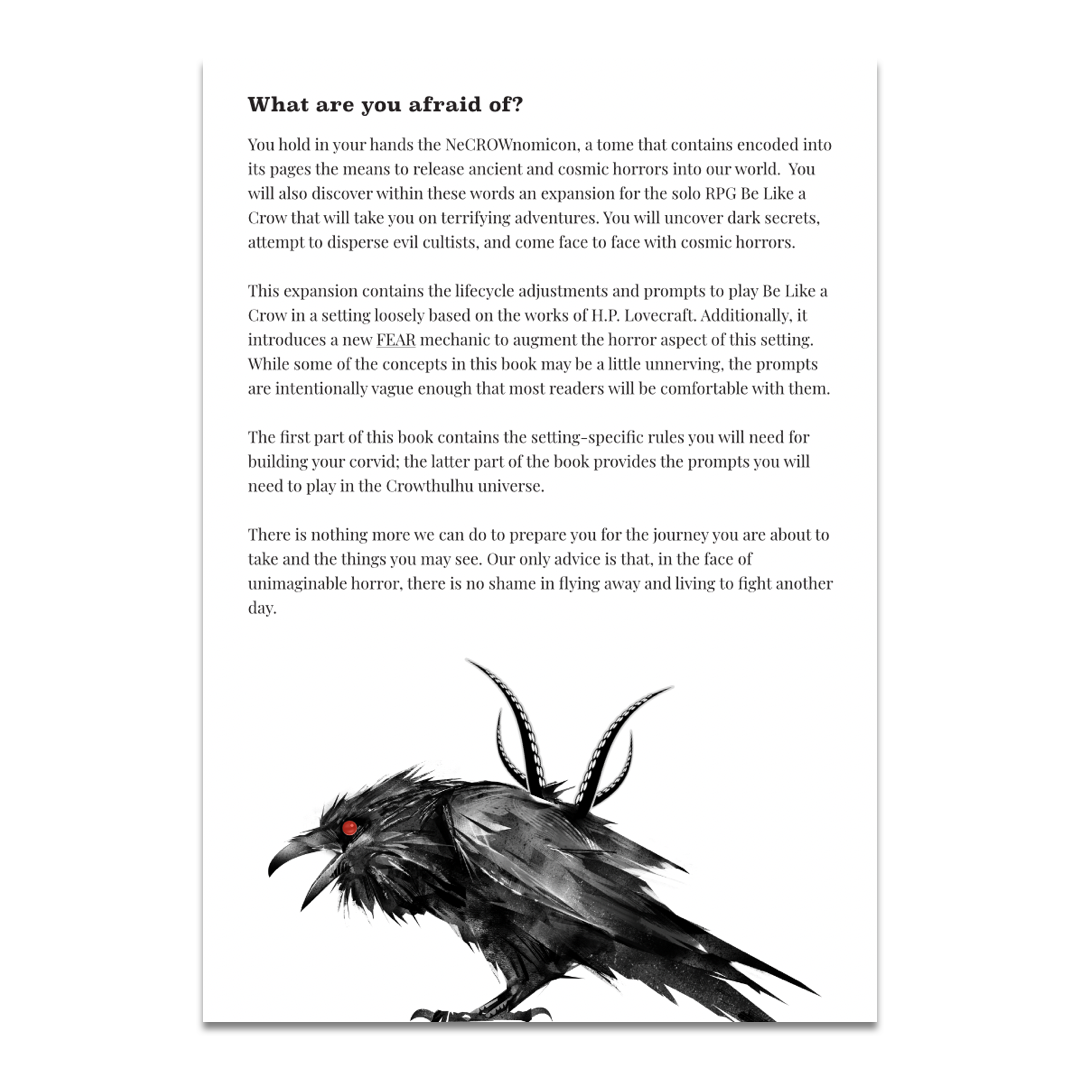 Critical Kit Ltd - Wholesale Horror & Paranormal - Crowthulhu - a Cosmic Horror Setting for Be Like a Crow (Zine)3