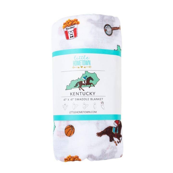 Kentucky Baby Swaddle Blanket (Unisex) for wholesale by Little Hometown